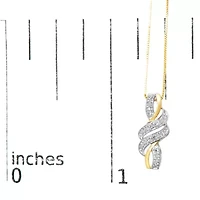 10K Yellow Gold Plated Silver 1/20 cttw Round Cut Diamond Swirl Pendant Necklace