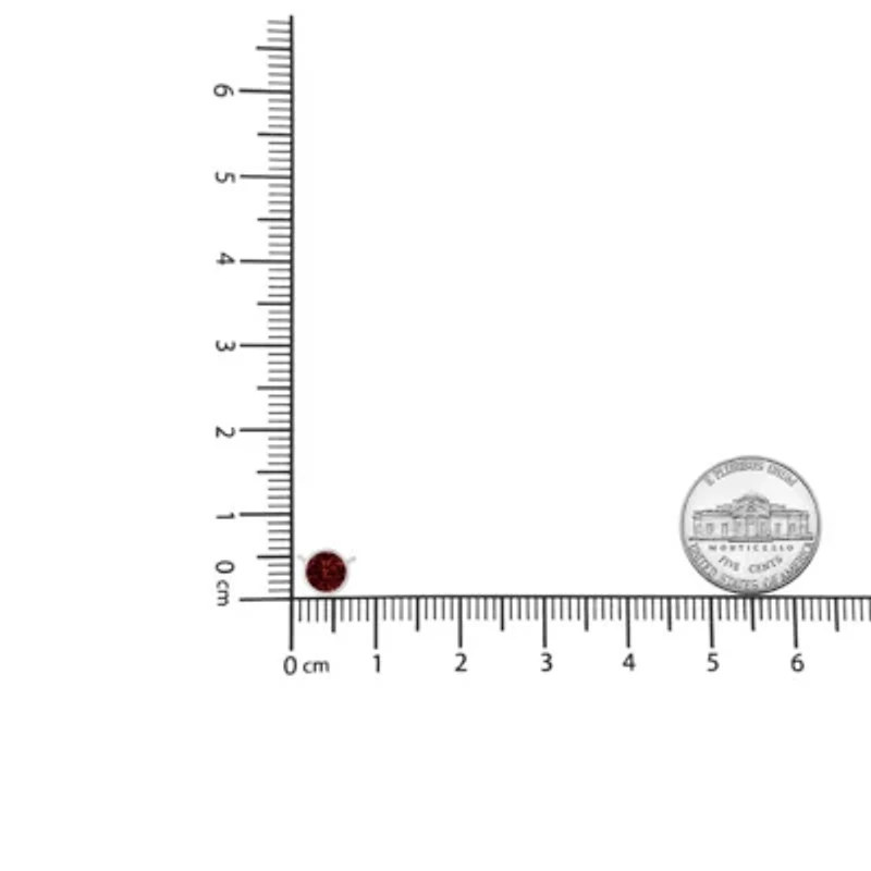 Silver Bezel Set 3.5mm Created Red Ruby Gemstone Solitaire 18" Pendant Necklace