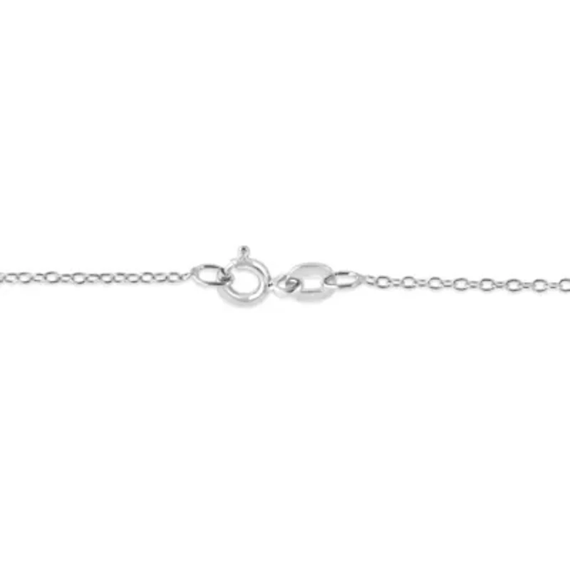 .925 Sterling Silver 1/4 cttw Diamond Engraved "Mom" in Heart Pendant Necklace
