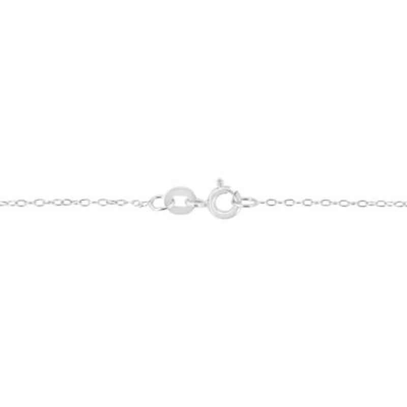 .925 Sterling Silver 1/10 Cttw Round-Cut Diamond Bezel 18" Pendant Necklace