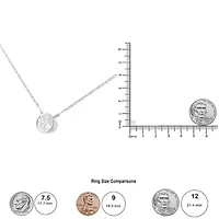 .925 Sterling Silver 1/10 Cttw Round-Cut Diamond Bezel 18" Pendant Necklace