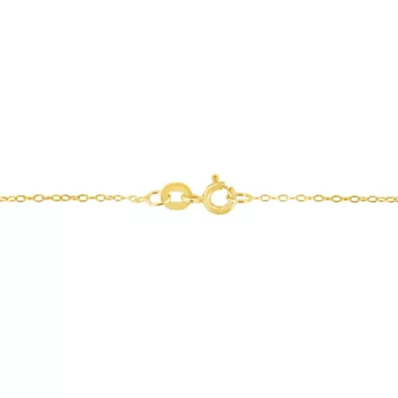 14K Yellow Gold Silver 1/3 Cttw Round Cut Diamond Bezel 18" Pendant Necklace