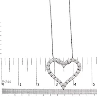 .925 Sterling Silver 2.0 Cttw Diamond Open Heart 18" Pendant Necklace