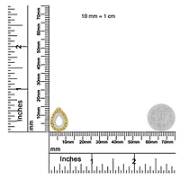 Yellow Gold Plated Silver Treated Yellow Diamond Pear Shape Pendant Necklace