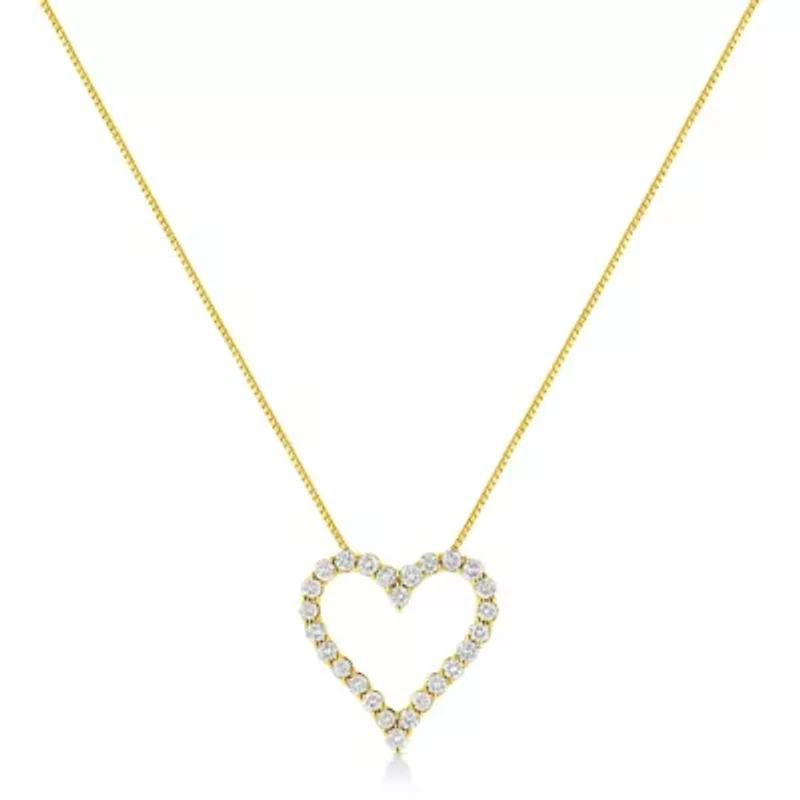14K Yellow Gold 2.00 cttw Round Diamond Necklace Pendant