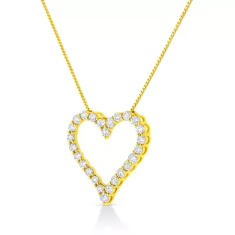 14K Yellow Gold 2.00 cttw Round Diamond Necklace Pendant