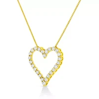 14K Yellow Gold 2.00 cttw Round Diamond Necklace Pendant