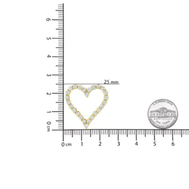 14K Yellow Gold 2.00 cttw Round Diamond Necklace Pendant