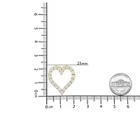 14K Yellow Gold Plated Silver 2.0 Cttw Diamond Classic Open Heart Pendant Necklace