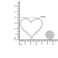 .925 Sterling Silver 3.0 cttw Round-Cut Diamond Open Heart Pendant Necklace - 18"
