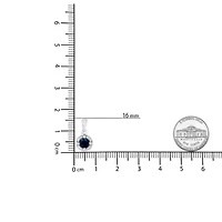 Silver 3/4 Cttw Treated Blue Diamond Solitaire 18" Milgrain Pendant Necklace