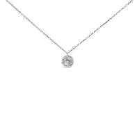 .925 Sterling Silver 1/6 Cttw Diamond Wheel and Spoke Pendant Necklace - 18"