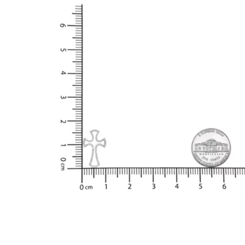 .925 Sterling Silver 1/3 Cttw Diamond Framed Open Cross 18" Pendant Necklace