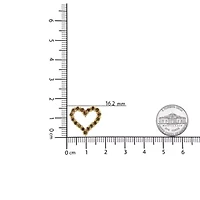 14K Yellow Gold Plated Silver 1.0 Cttw Champagne Diamond Heart Pendant Necklace -