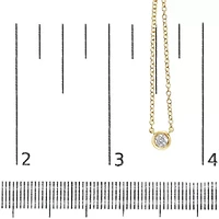 10K Yellow Gold 1/5 Carat Diamond Modern Bezel-Set Solitaire Pendant Necklace