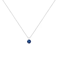 Lab Created 14K White Gold 1/2 Cttw Lab Grown Blue Diamond Solitaire Pendant Necklace - 18"