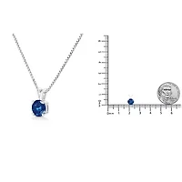 Lab Created 14K White Gold 1/2 Cttw Lab Grown Blue Diamond Solitaire Pendant Necklace - 18"