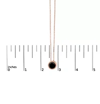 14K Rose Gold 3 1/2 Cttw Bezel-Set Black Diamond Solitaire Pendant Necklace - 18"