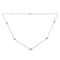 Sterling Silver Treated Diamond By Yard Necklace
