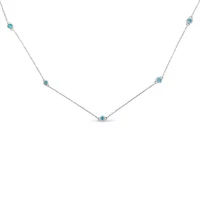 Sterling Silver Treated Diamond By Yard Necklace