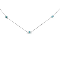 Sterling Silver Treated Diamond By Yard Necklace