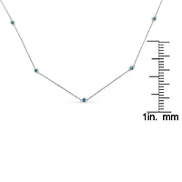 Sterling Silver Treated Diamond By Yard Necklace