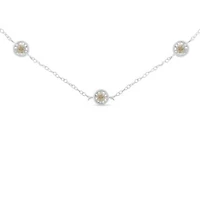 Sterling Silver Diamond Station Necklace