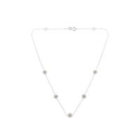 Sterling Silver Diamond Station Necklace