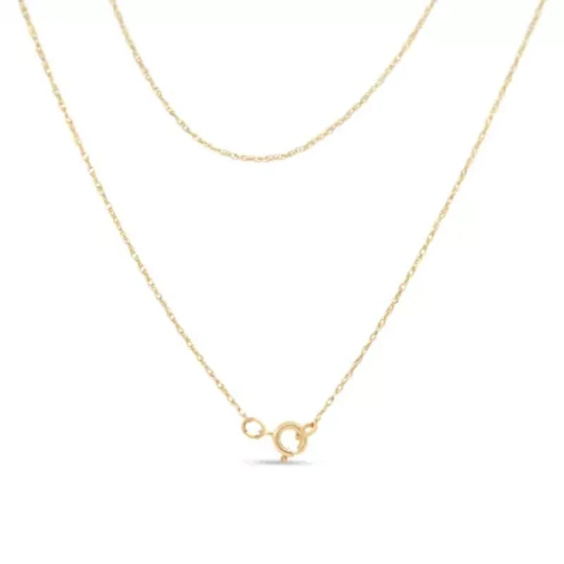 10K Yellow Gold Plated Silver 1/10 Cttw Diamond Heart Shape Pendant Necklace