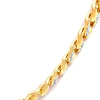 14K Yellow Gold Plated Silver 1.0 Cttw Diamond Cuban Link Necklace - 18" Inches