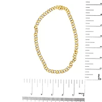 14K Yellow Gold Plated Silver 1.0 Cttw Diamond Cuban Link Necklace - 18" Inches