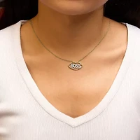 14K Yellow Gold Plated Silver 1/4 Cttw Diamond "Boss" Pendant Necklace - 18 Inch