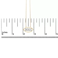 14K Yellow Gold Plated Silver 1/4 Cttw Diamond "Boss" Pendant Necklace - 18 Inch