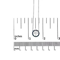 Silver 1/6 Cttw Blue Diamond Tree of Life and Circle 18" Pendant Necklace