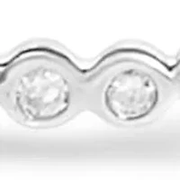 Silver Diamond Accent Curved Bar Necklace- 18"