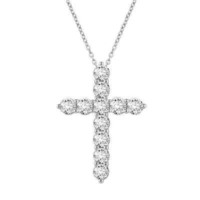 Lab Created 2 ct. t.w. Grown Diamond Cross Pendant 14K Gold
