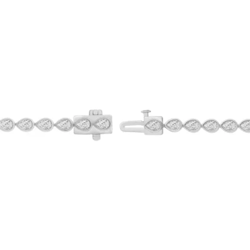 Lab Created 3 ct. t.w. Grown Diamond Pear-Shaped Bezel-Set Tennis Bracelet 10K Gold