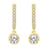 Lab Created 1 ct. t.w. Lab Grown Diamond Dangle Hoop Earrings in 10K Gold
