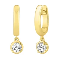 Lab Created 1/2 ct. t.w. Lab Grown Diamond Dangle Hoop Earrings in 10K Gold