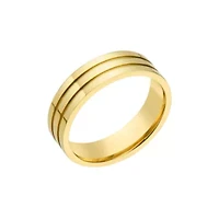 Men's Tarnish Resistant Three Line Band gold