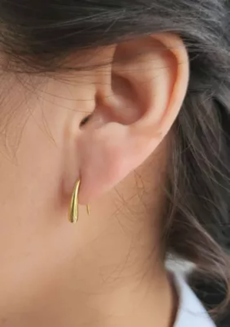 14k Gold Vermeil .925 Sterling Silver Teardrop Wire Earrings