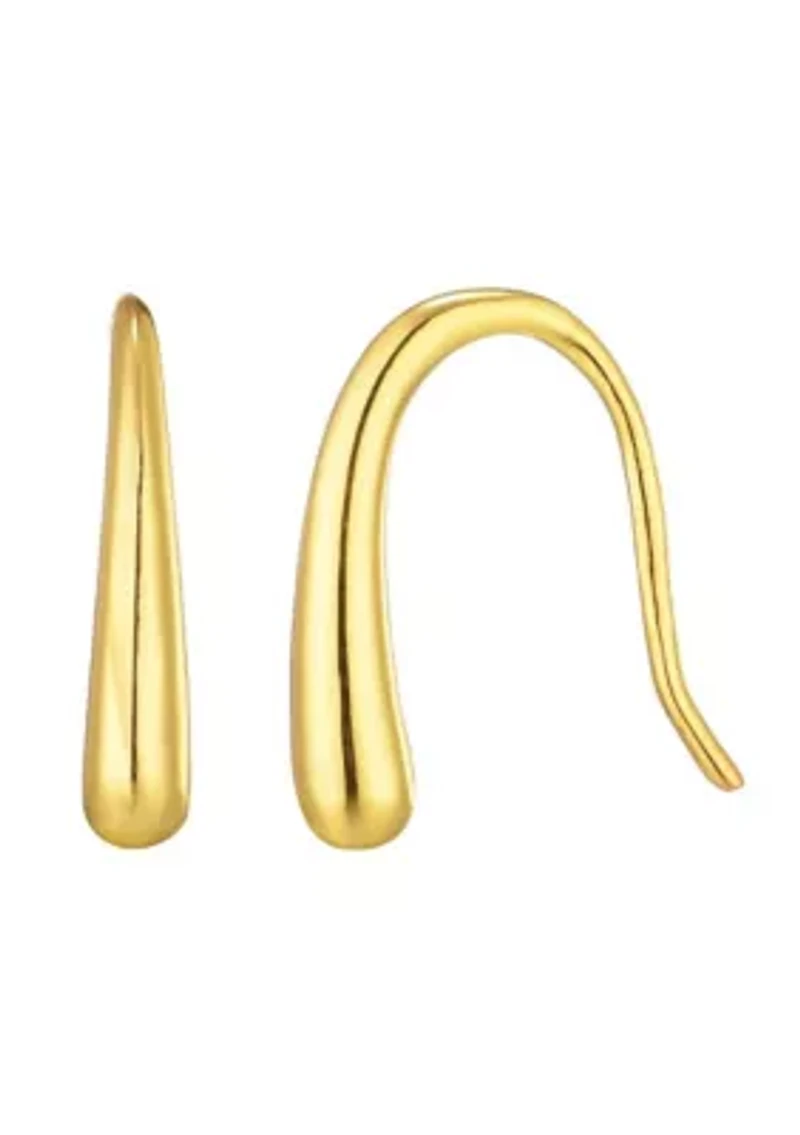 14k Gold Vermeil .925 Sterling Silver Teardrop Wire Earrings