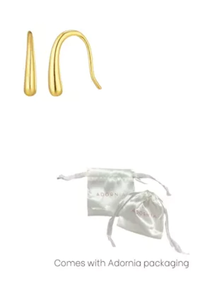 14k Gold Vermeil .925 Sterling Silver Teardrop Wire Earrings