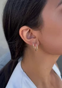.925 Sterling Silver Set of 3 Endless Hoop Earrings