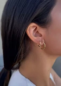14k Gold Vermeil .925 Sterling Silver Set of 3 Endless Hoop Earrings