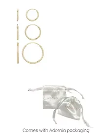 14k Gold Vermeil .925 Sterling Silver Set of 3 Endless Hoop Earrings
