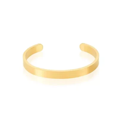 Men's Tarnish Resistant 14k Gold Plated 7mm Cuff Bracelet