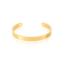 Men's Tarnish Resistant 14k Gold Plated 7mm Cuff Bracelet