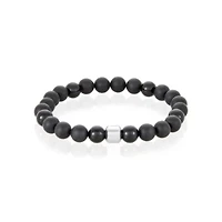 Men's Tarnish Resistant Rhodium Plated 8mm Ball Bracelet