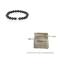 Men's Tarnish Resistant Rhodium Plated 8mm Ball Bracelet